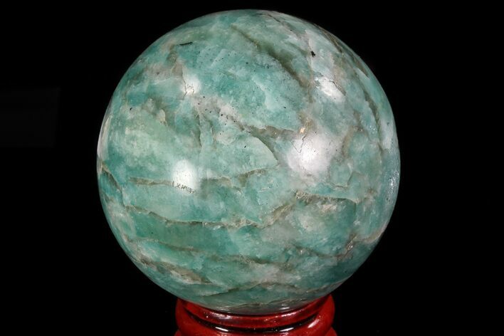 Polished Amazonite Crystal Sphere - Madagascar #78736
